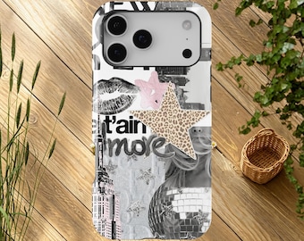Funda para teléfono Moody Burgundy Leopard: Funda con diseño vintage de arte culinario para iPhone 17 16 15 14 13 12 11 Pro Max, Samsung Galaxy S26 S25 S24 Ultra