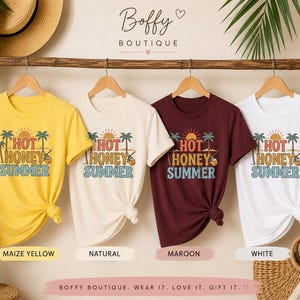 Camiseta Hot Honey Summer, Camiseta divertida de verano, Camiseta de playa a la moda, Camiseta de verano para chicas guapas, Camiseta de playa para mujer, Regalo para vacaciones de verano imagen 8