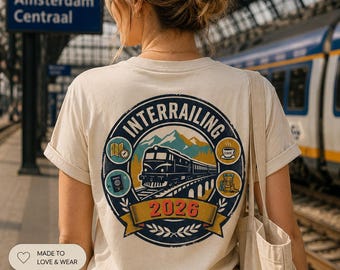 Interrailing 2026 Shirt, Europe Travel T-Shirt, Interrail Europe Trip Tee, Backpacking Europe Top, Travel Gift for Women Men, Rail Adventure