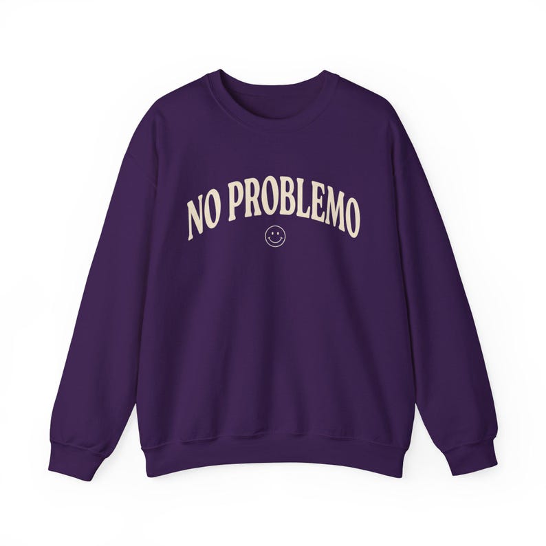 No Problemo Sweatshirt, Funny Graphic Crewneck, Laid Back Style Top image 8