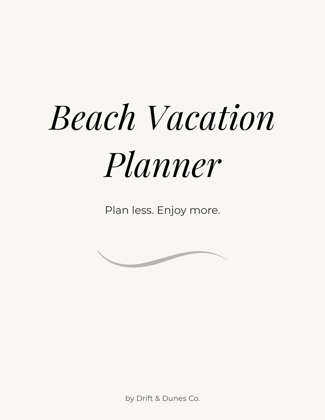 Beach Vacation Planner | Printable Travel Planner | Minimal Coastal ...