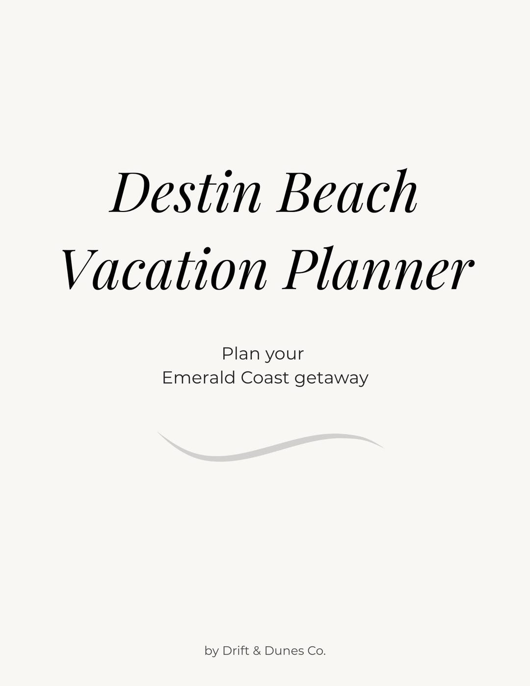 Destin Beach Vacation Planner | Printable Travel Planner | Emerald ...