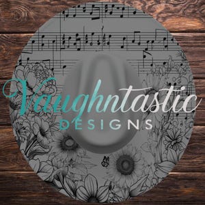 Floral Music Notes Hat Burn Template