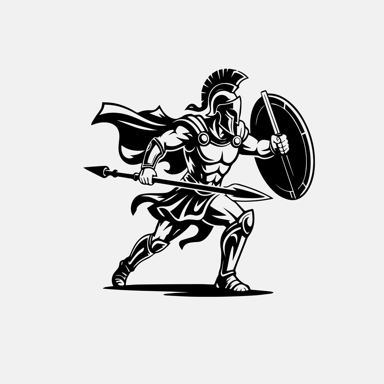 Spartan Warrior SVG PNG, Greek Gladiator Spear Shield (instant Download ...