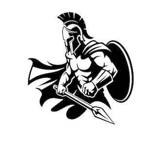 Spartan Warrior SVG PNG, Greek Gladiator Hero, Ancient Fighter (Instant Download)