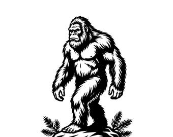 Bigfoot Walking SVG, Sasquatch Silhouette, Yeti Cryptozoology Graphic (Digital Download)