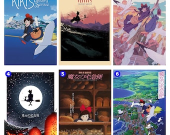 Kiki's Delivery Service Anime Premium Poster,Vintage Aesthetic,Living Room Wall Art,Man Cave Art,Movie Lover Gift
