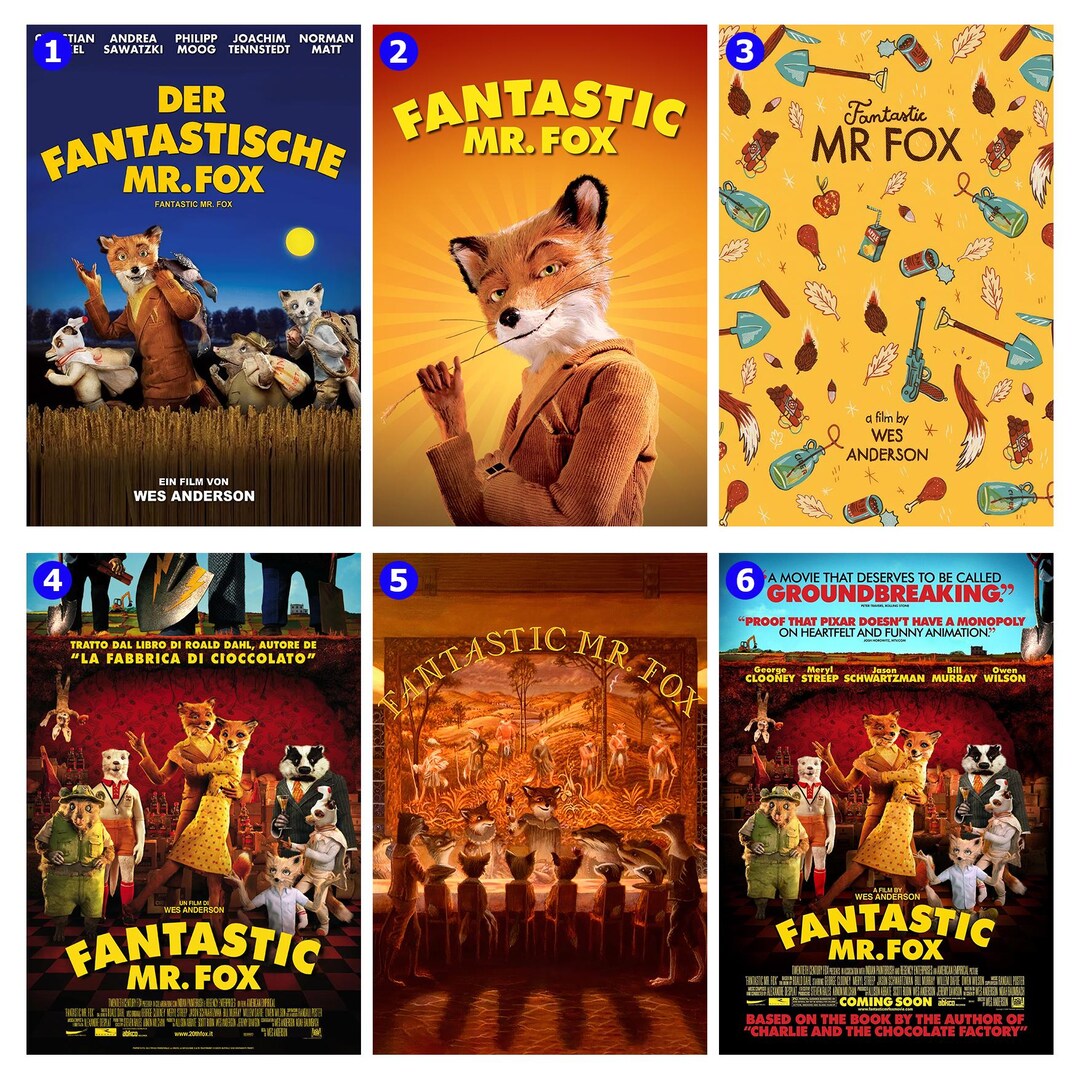 Fantastic Mr. Fox Movie Poster,living Room Wall Art,man Cave Art,movie ...