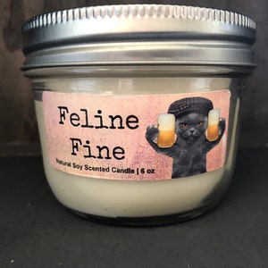 Feline Fine All Natural Soy Wax Scented Candle with Wood Wick image 4