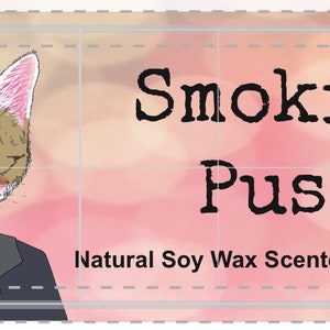 Smokin Puss Natural Soy Wax Bougie de chat parfumée avec mèche en bois image 2