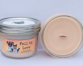 Fall in Love Natural Soy Wax Scented Candle with Wood Wick