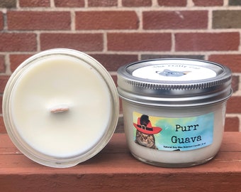 Purr Guava Natural Soy Wax Scented Candle Cat Candle