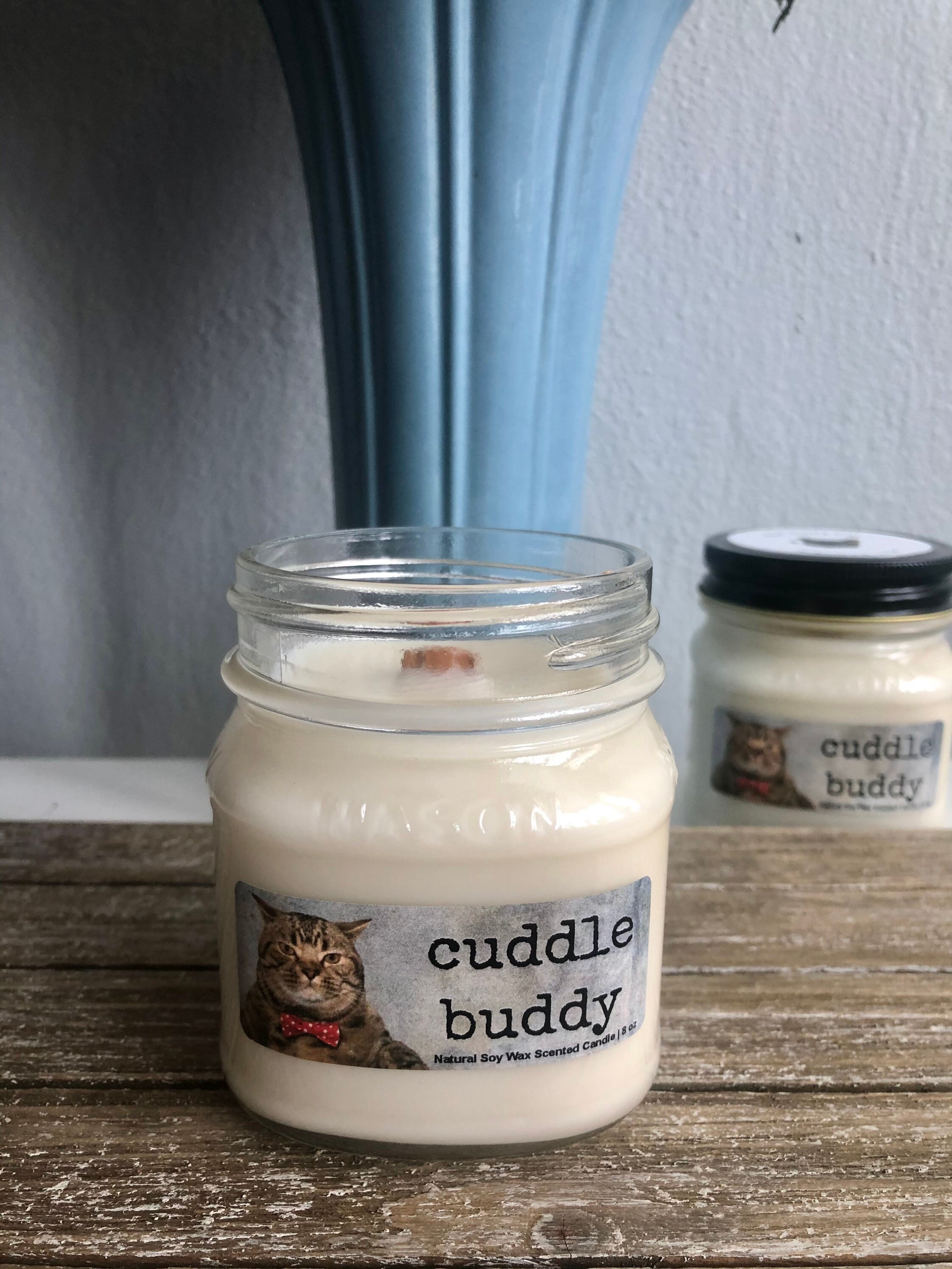 Cuddle Buddy Cat Candle Soy Scented Candle 8oz Etsy UK