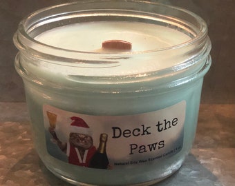 Deck the Paws Natural Soy Scented Candle with Wood Wick