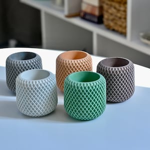 Handgemaakte Alpha Gips Lattice Planterpot | Lege kaarsenhouder en kleine bloempot