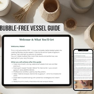 Bubble-Free Candle Vessel Guide | Jesmonite, Gypsum DIY Tutorial (PDF) 2026