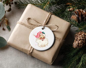 Pink Santa Acrylic Christmas Ornament, Classic Holiday Decor 2025 Christmas Ornament, Christmas Home Gift