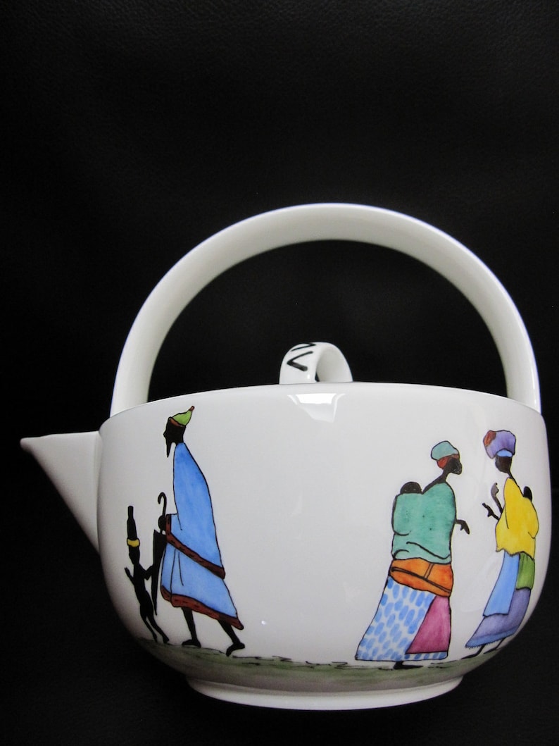 Teapot hand paintedTraditional African People Etsy