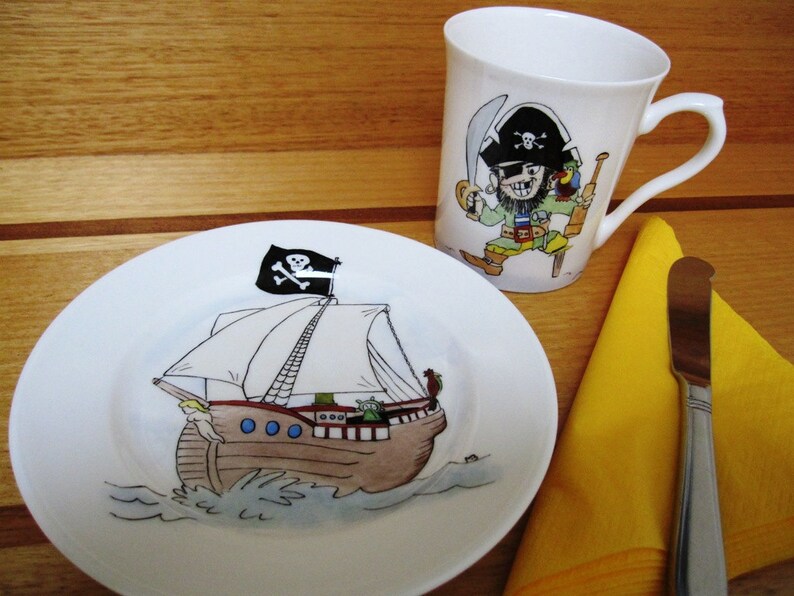 Pirate Royal Doulton plate and Mug present for a small lad