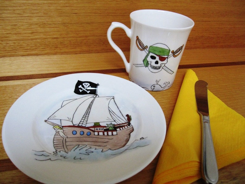 Pirate Royal Doulton plate and Mug present for a small lad
