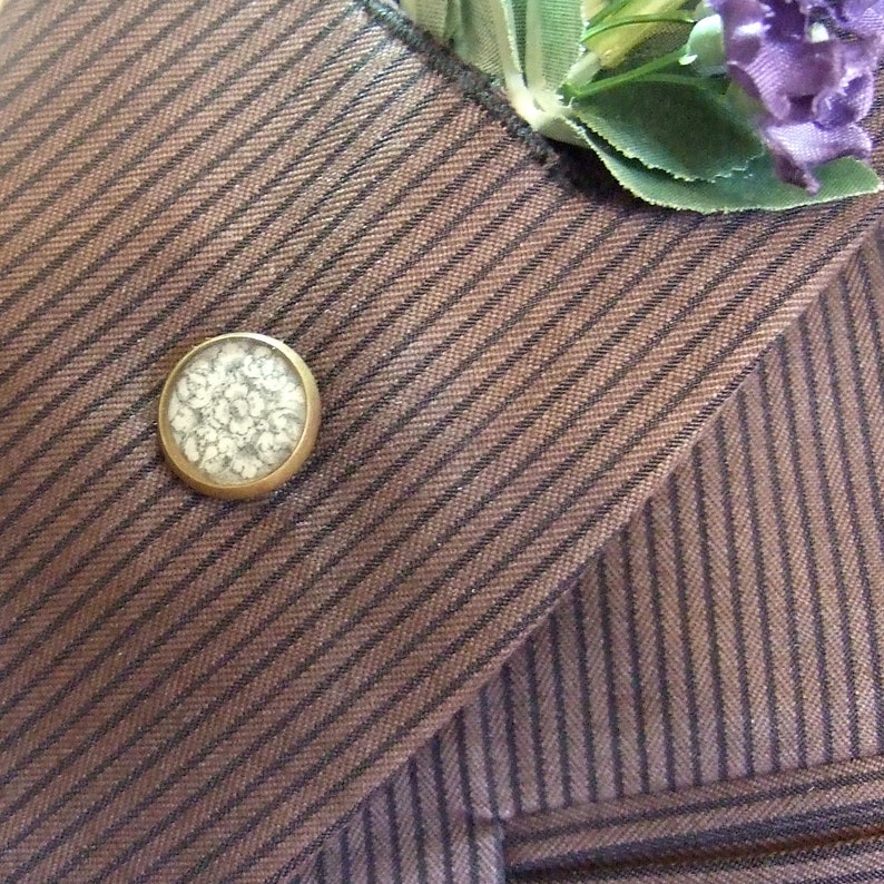 Steampunk Floral Leaf Tie Tack in Antique Brass 12mm