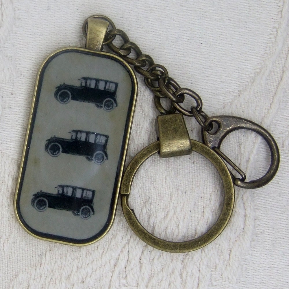 Vintage Car Antique Bronze Key Ring/pendant Rectangle/oblong - Etsy