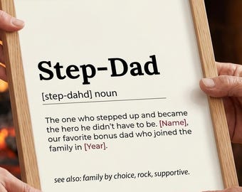 Personalized Dad Dictionary Art: Editable Text & Colors (Digital Download)