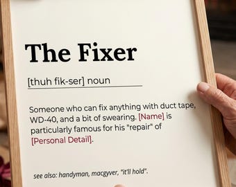 Personalized Dad Dictionary Art: 100% Editable Text & Colors | Perfect Fathers Day Gift