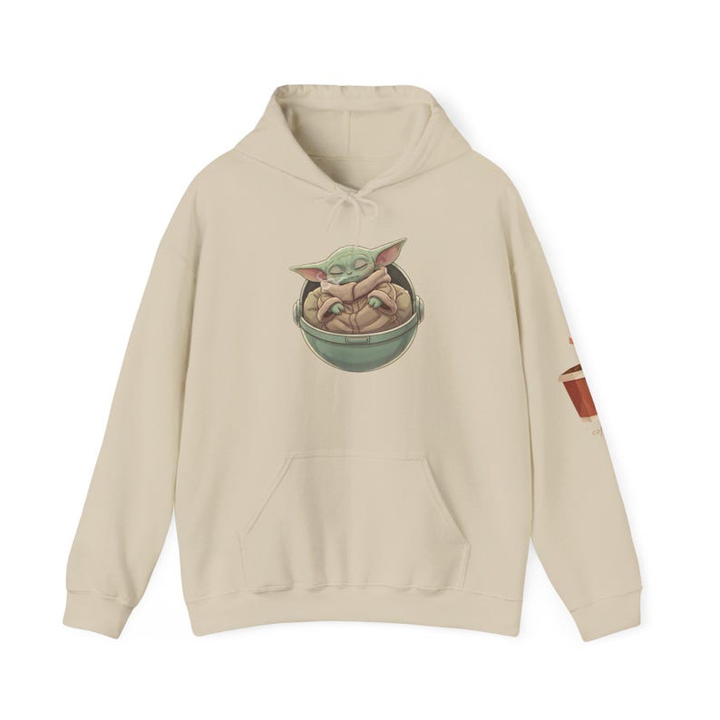 Sudadera con capucha de Baby Yoda | café imagen 3