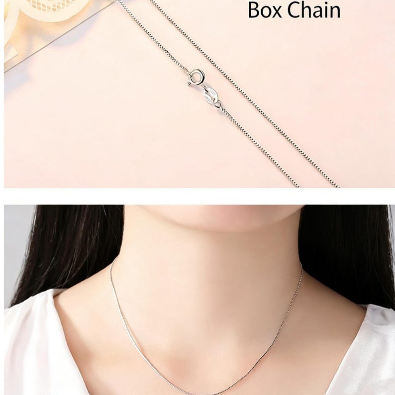 Halsband med hänge i tyst ängelfe, skyddsängel i målad legering, 8 kedjestilar, meningsfull present till henne och honom Box chain