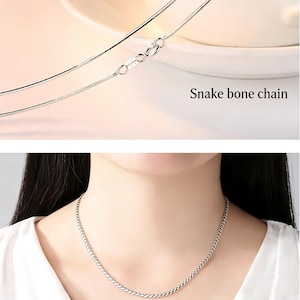 Halsband med hänge i tyst ängelfe, skyddsängel i målad legering, 8 kedjestilar, meningsfull present till henne och honom Snake bone chain