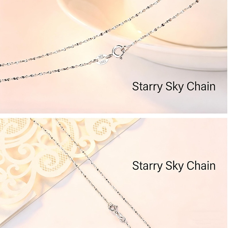 Halsband med hänge i tyst ängelfe, skyddsängel i målad legering, 8 kedjestilar, meningsfull present till henne och honom Starry sky chain