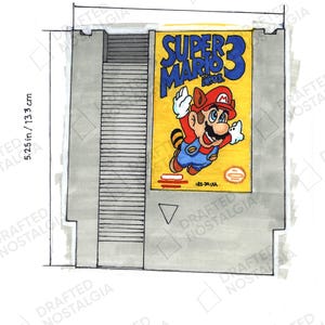 Super Mario Bros. 3 (NES) – Industrial Rendering Art | Digital Download | Professional Hand-Drawn Technical Marker Illustration