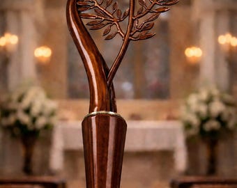 Báculo de madera, artesanía de calidad obispo, 72 pulgadas de altura, regalo de Navidad Y