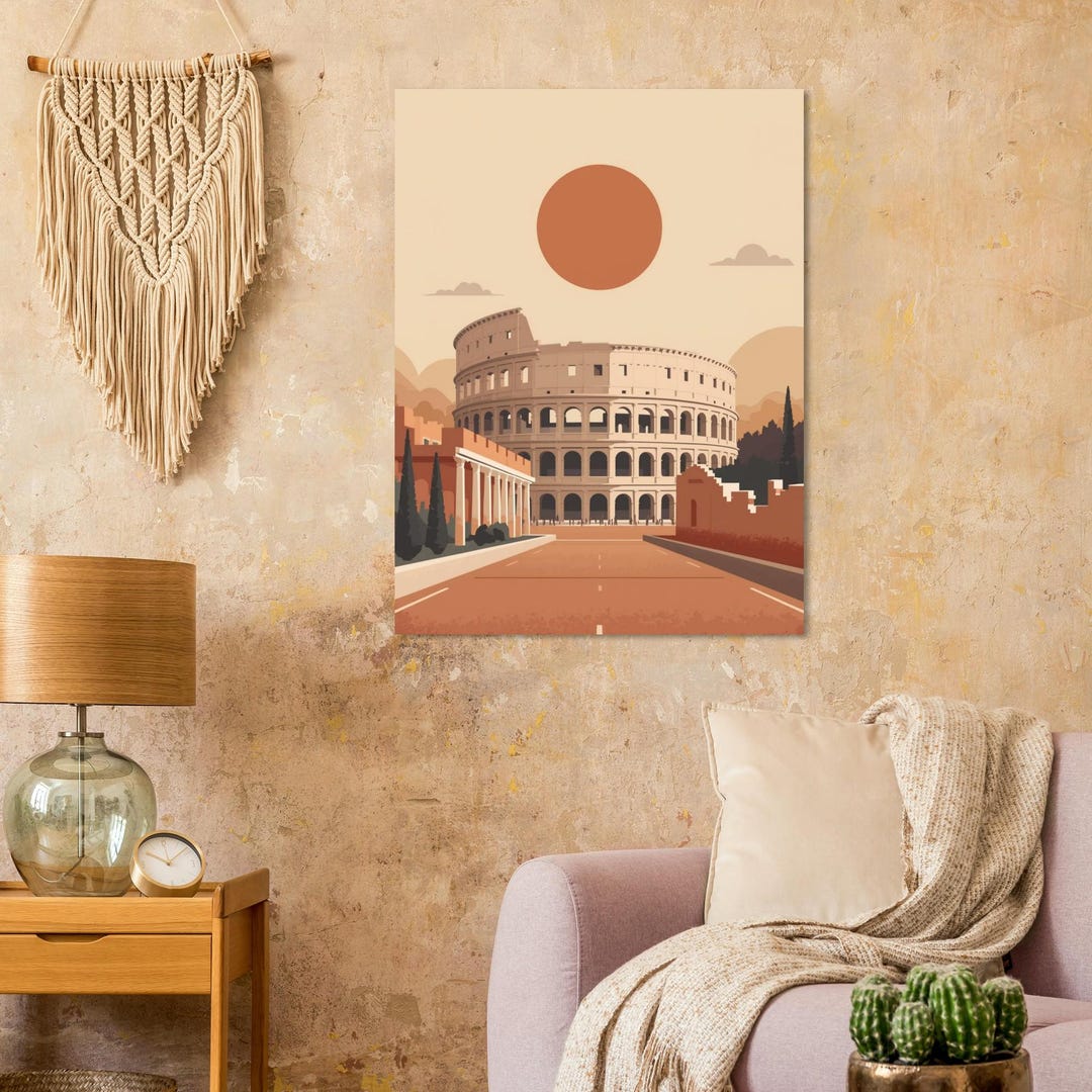 Rome Colosseum Wall Art Italy – Minimalist Rome Poster – Ancient ...
