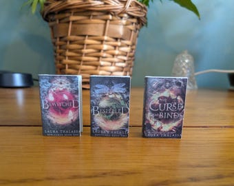 Miniature Bewitched Series Books Set: Laura Thalassa Fantasy Diorama Replicas