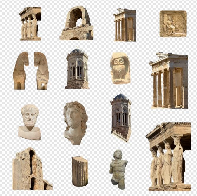 Athens Photo Stickers | Greek Architecture & Sculpture | Transparent ...
