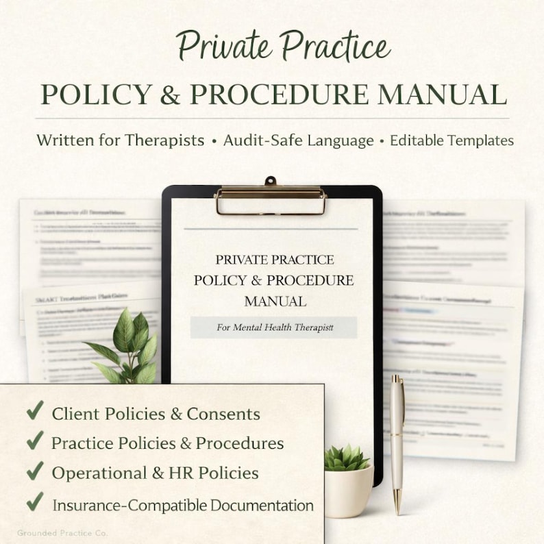 Manual de políticas y procedimientos de práctica privada para terapeutas imagen 1
