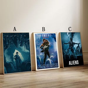 Póster de la película Aliens (1986), decoración de pared, impresión en lienzo, póster de película clásico, sin marco, juego de 3