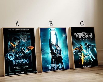 Tron Legacy Movie Poster, Wall Art Decor, Canvas Print, Class Film Poster, Unframed, Set of 3