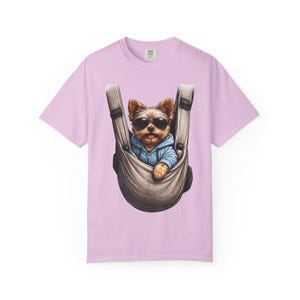 Camiseta portabebés con estampado de cachorro Yorkie / Camiseta con estampado de perro teñido en prenda imagen 12
