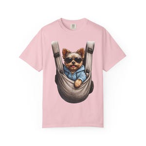 Camiseta portabebés con estampado de cachorro Yorkie / Camiseta con estampado de perro teñido en prenda imagen 13