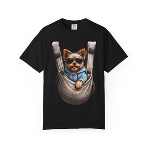 Camiseta portabebés con estampado de cachorro Yorkie / Camiseta con estampado de perro teñido en prenda imagen 10