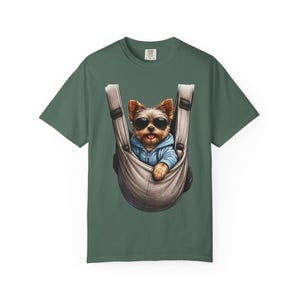 Camiseta portabebés con estampado de cachorro Yorkie / Camiseta con estampado de perro teñido en prenda imagen 7