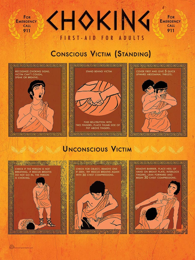 Printable Choking First Aid Poster for Adults (PDF) | Quick-reference ...