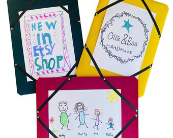 Fabric display board for showing notices, artwork or certificates. Great for kids. Poster or photo display.