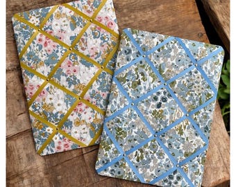 Handmade Fabric Noticeboard ~ Floral Ennerdale design in Mineral and Summer
