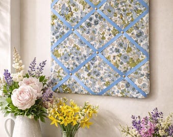 Handmade Fabric Noticeboard ~ Floral Ennerdale design in Mineral
