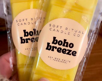 Boho Breeze Wax Melts | Pistachio, Salted Caramel & Vanilla