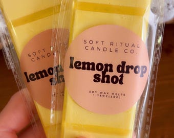 Lemon Drop Wax Melt | Sweet Lemon Candy Scent | Cottage Kitchen Fresh | Citrus Sugar | Hand Poured Soy Wax Melt